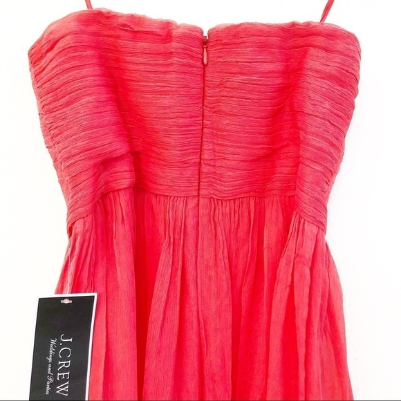 J. CREW COLLECTION NWT Silk Strapless Party Dress Size 2 in Coral Pink - Picture 12 of 16